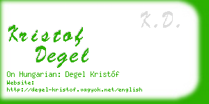 kristof degel business card
